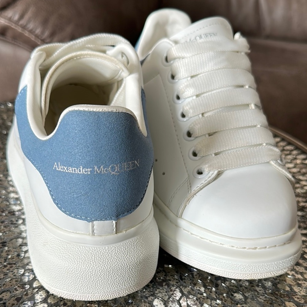 White and Blue Sneakers by Alexander McQueen